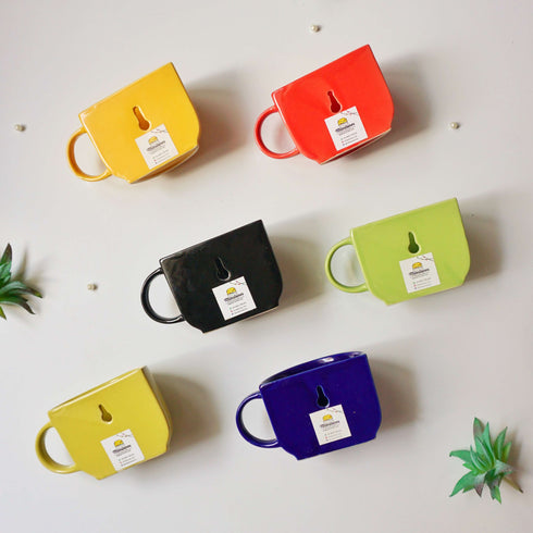 Cup Planter - Mug Planter - Wall Decor - Keyhole at the back - Succulent pot - Wall Hanging Decor - Colour Options - Buy Online India _ Free Shipping